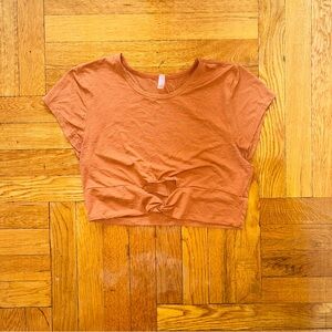 FP Movement by Free People Rust Knot Front Crop Top